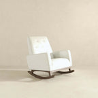 Demetrius Tufted Fabric Solid Wood Rocking Chair