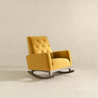 Demetrius Tufted Fabric Solid Wood Rocking Chair