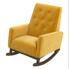 Demetrius Tufted Fabric Solid Wood Rocking Chair