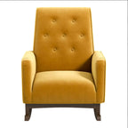 Demetrius Tufted Fabric Solid Wood Rocking Chair