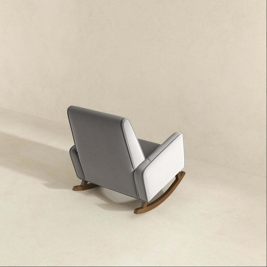 Demetrius Tufted Fabric Solid Wood Rocking Chair