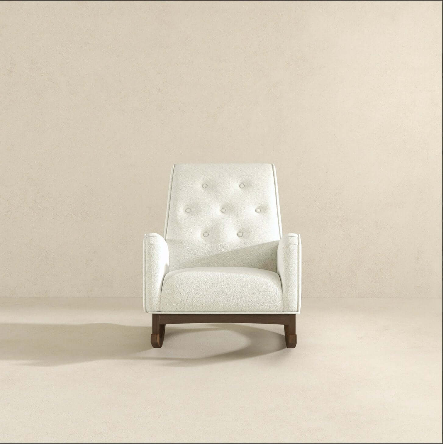 Demetrius Tufted Fabric Solid Wood Rocking Chair