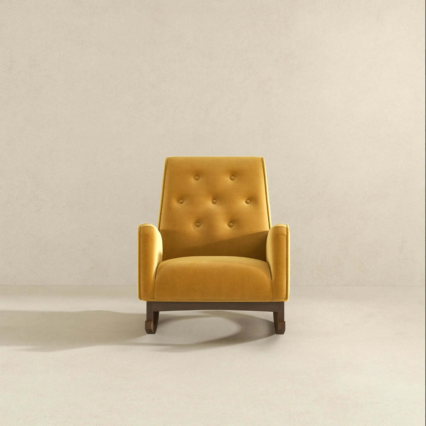 Demetrius Tufted Fabric Solid Wood Rocking Chair