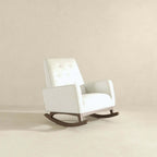 Demetrius Tufted Fabric Solid Wood Rocking Chair