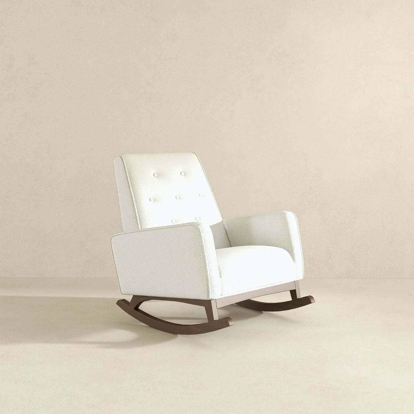 Demetrius Tufted Fabric Solid Wood Rocking Chair
