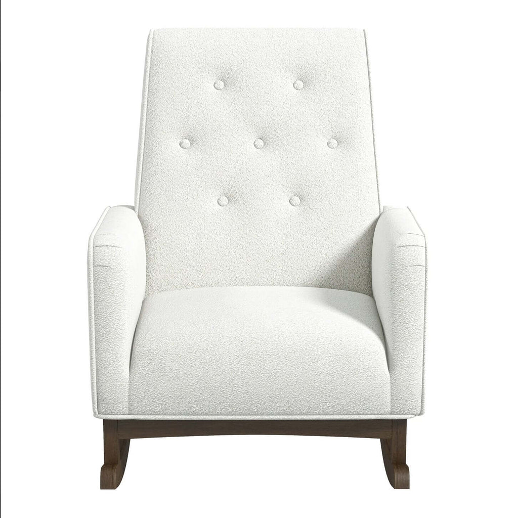 Demetrius Tufted Fabric Solid Wood Rocking Chair