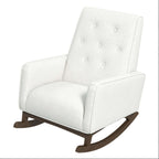 Demetrius Tufted Fabric Solid Wood Rocking Chair
