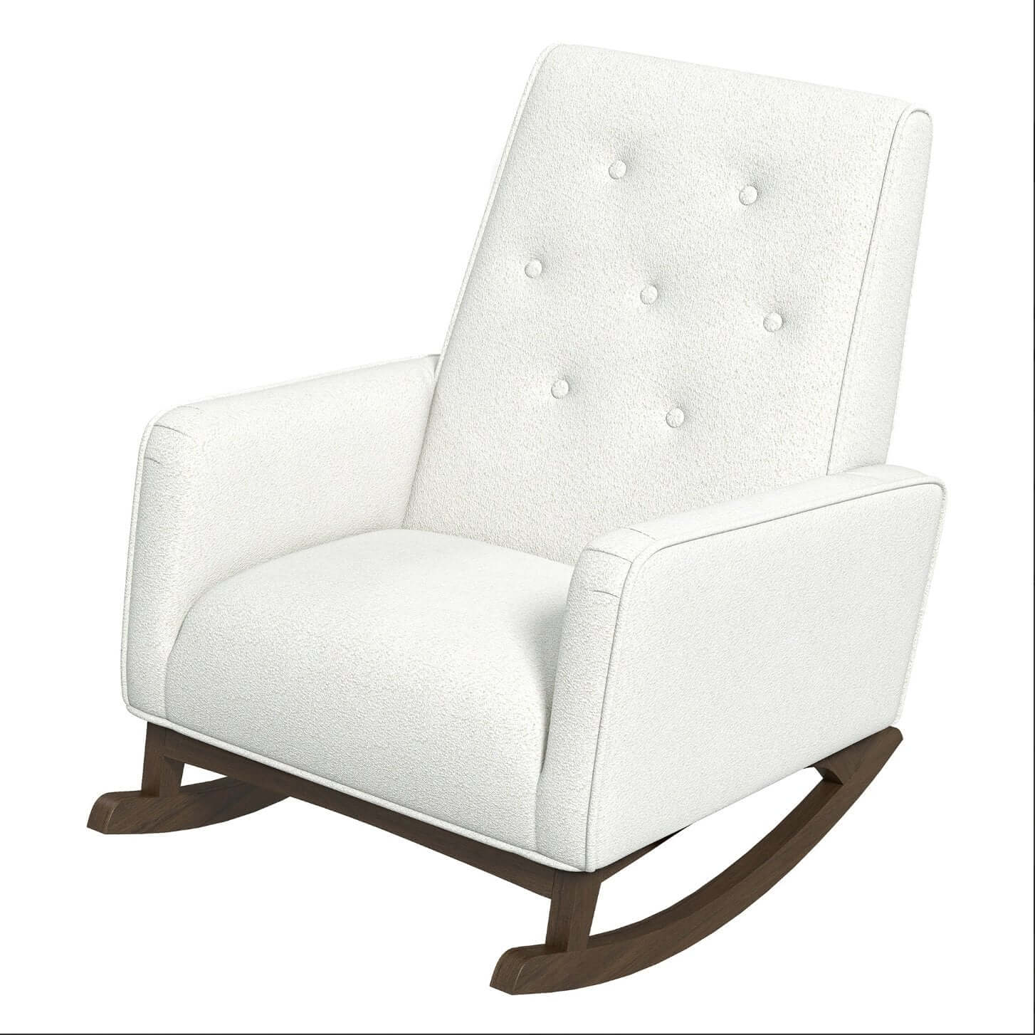 Demetrius Tufted Fabric Solid Wood Rocking Chair