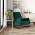Demetrius Tufted Fabric Solid Wood Rocking Chair