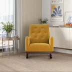 Demetrius Tufted Fabric Solid Wood Rocking Chair