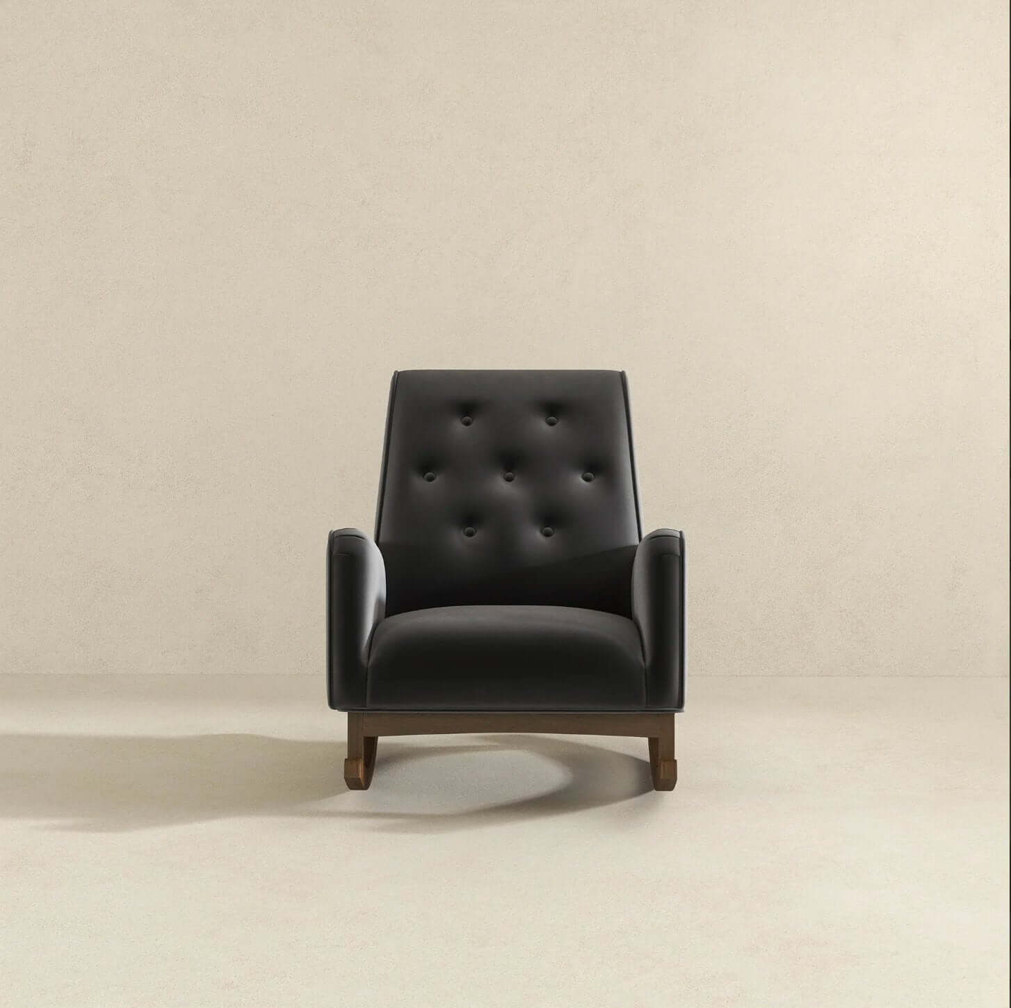 Demetrius Tufted Fabric Solid Wood Rocking Chair