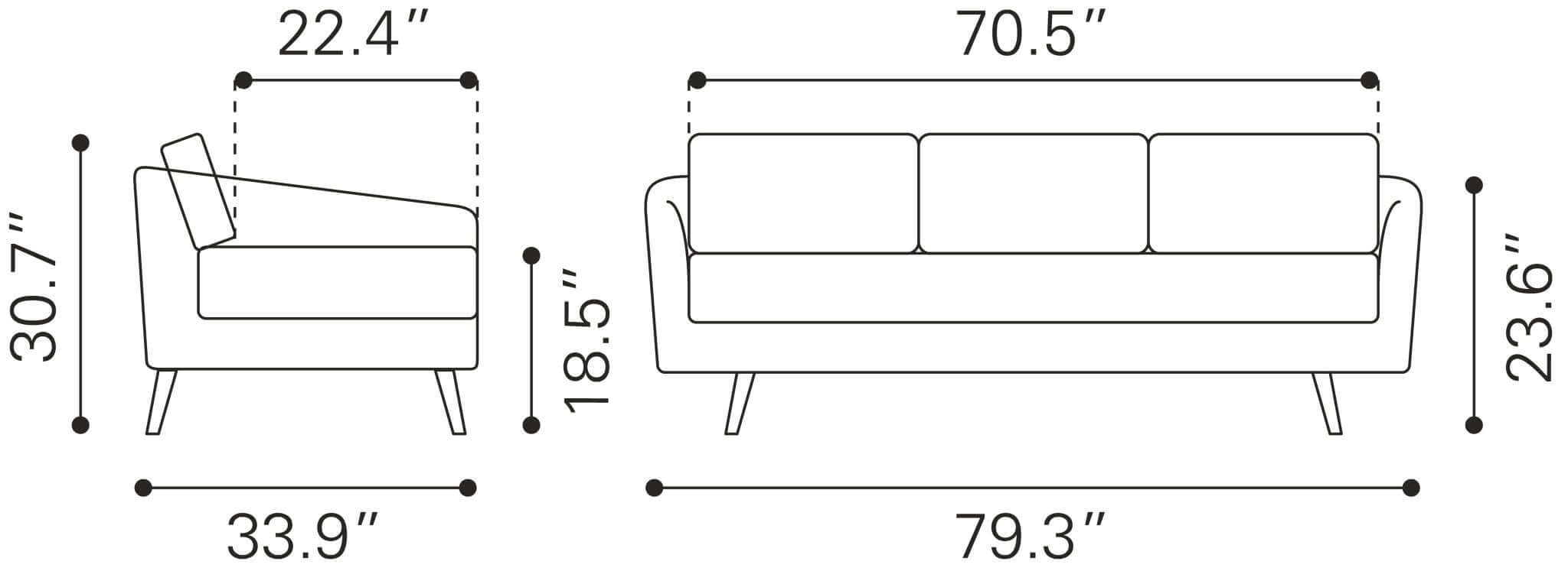 Divinity MCM Faux Leather Sofa 79 (2 Colors)