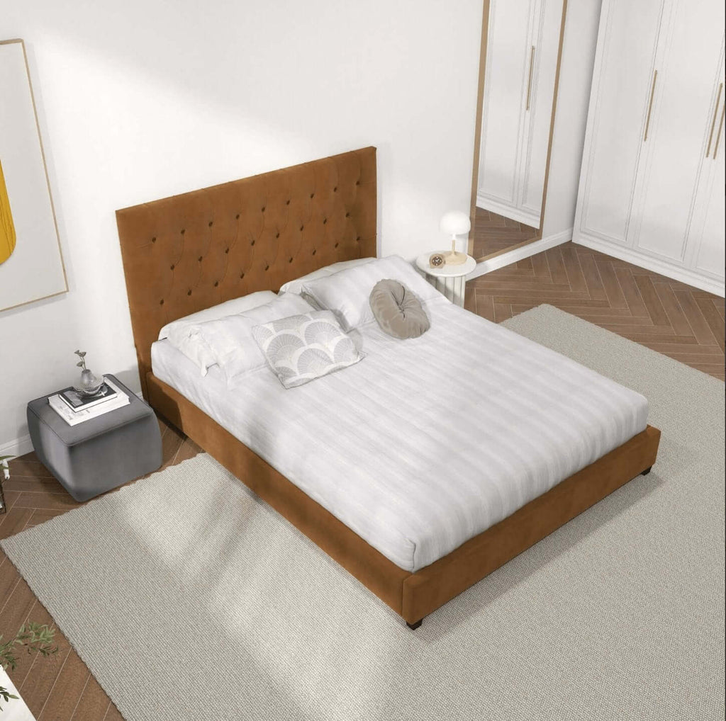 Donald Tufted Velvet Bed Frame Platform (2 Colors)