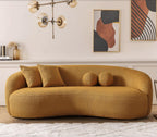 Drake Modern Boucle Upholstered Curved Japandi Sofa 89L