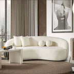 Drake Modern Boucle Upholstered Curved Japandi Sofa 89L