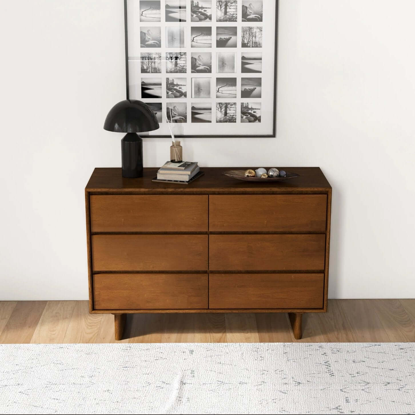 Dubrovnik Walnut Wood Six-Drawer Storage Dresser (47)