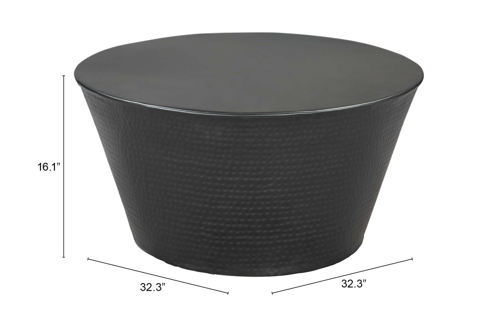 Durban Round Black Iron Coffee Table 32