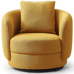 Dylan Rounded Barrel Boucle Lounge Swivel Chair (2 Colors)