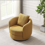 Dylan Rounded Barrel Boucle Lounge Swivel Chair (2 Colors)