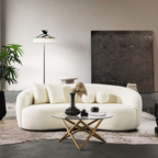 Drake Modern Boucle Upholstered Curved Japandi Sofa 89L