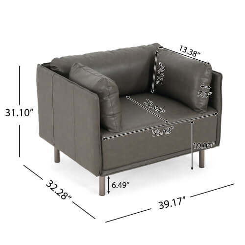 Faux Leather MCM Lounge Chair (3 Colors)