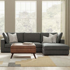 Charlie Modern Deep Seat Sectional Chaise Sofa 122 (2 Colors)