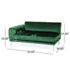 Emerald Green Velvet Deco Modular 2-Piece Sofa 111W