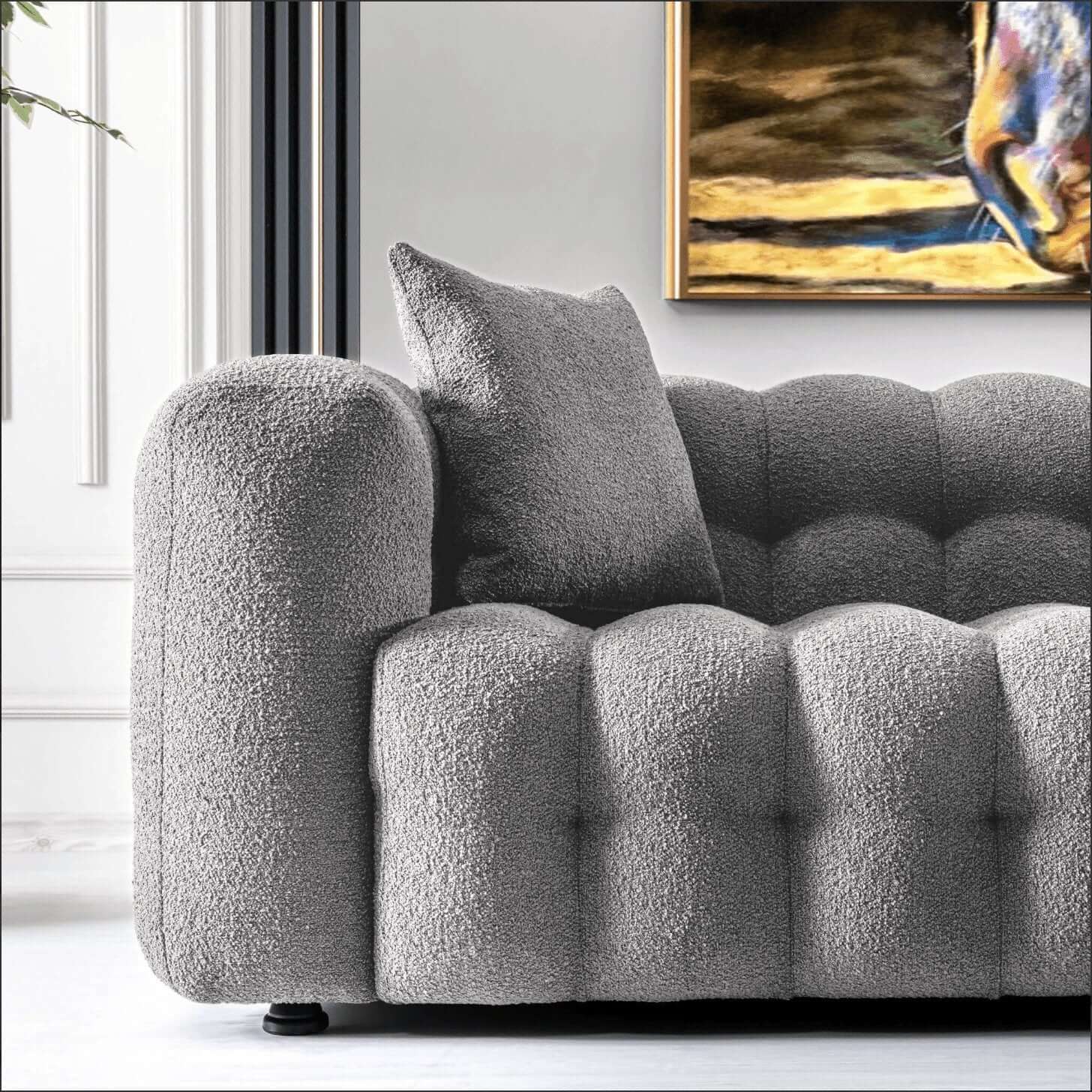 Eden Modern Boucle Bubble Sofa 90