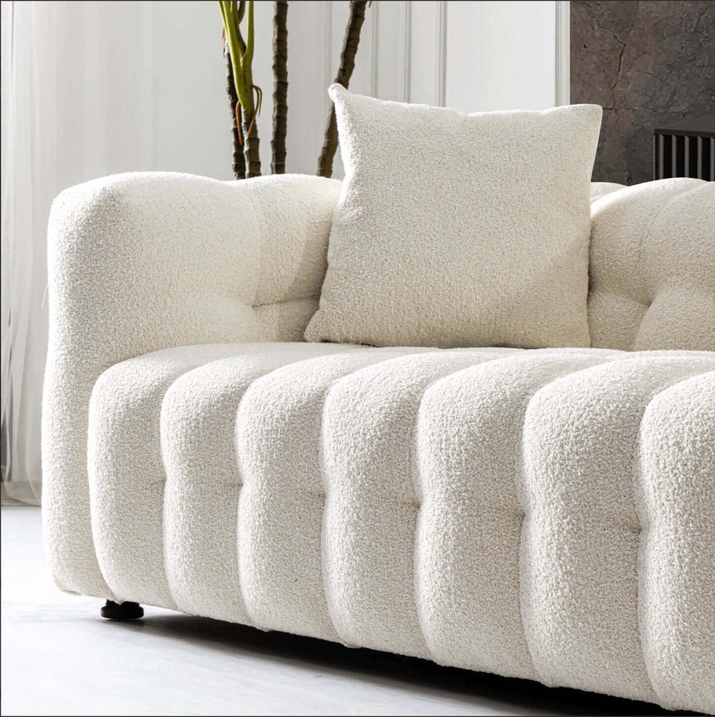 Eden Modern Boucle Bubble Sofa 90