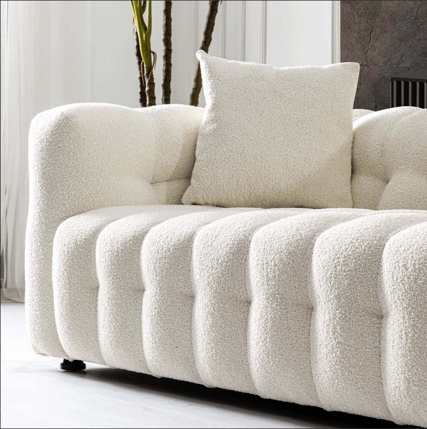 Eden Modern Boucle Bubble Sofa 90