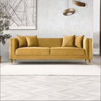 Edward Midcentury Tufted Velvet Upholstered Sofa 90L