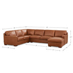 Dillon MCM Leather Chaise Corner Sectional 136