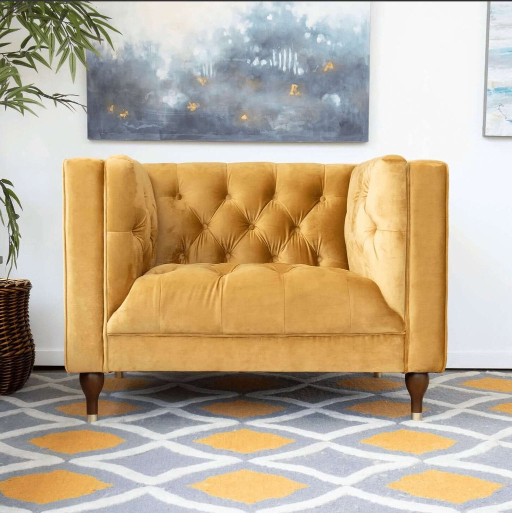 Evelyn Mid-Century Tufted Velvet Lounge Chair 42