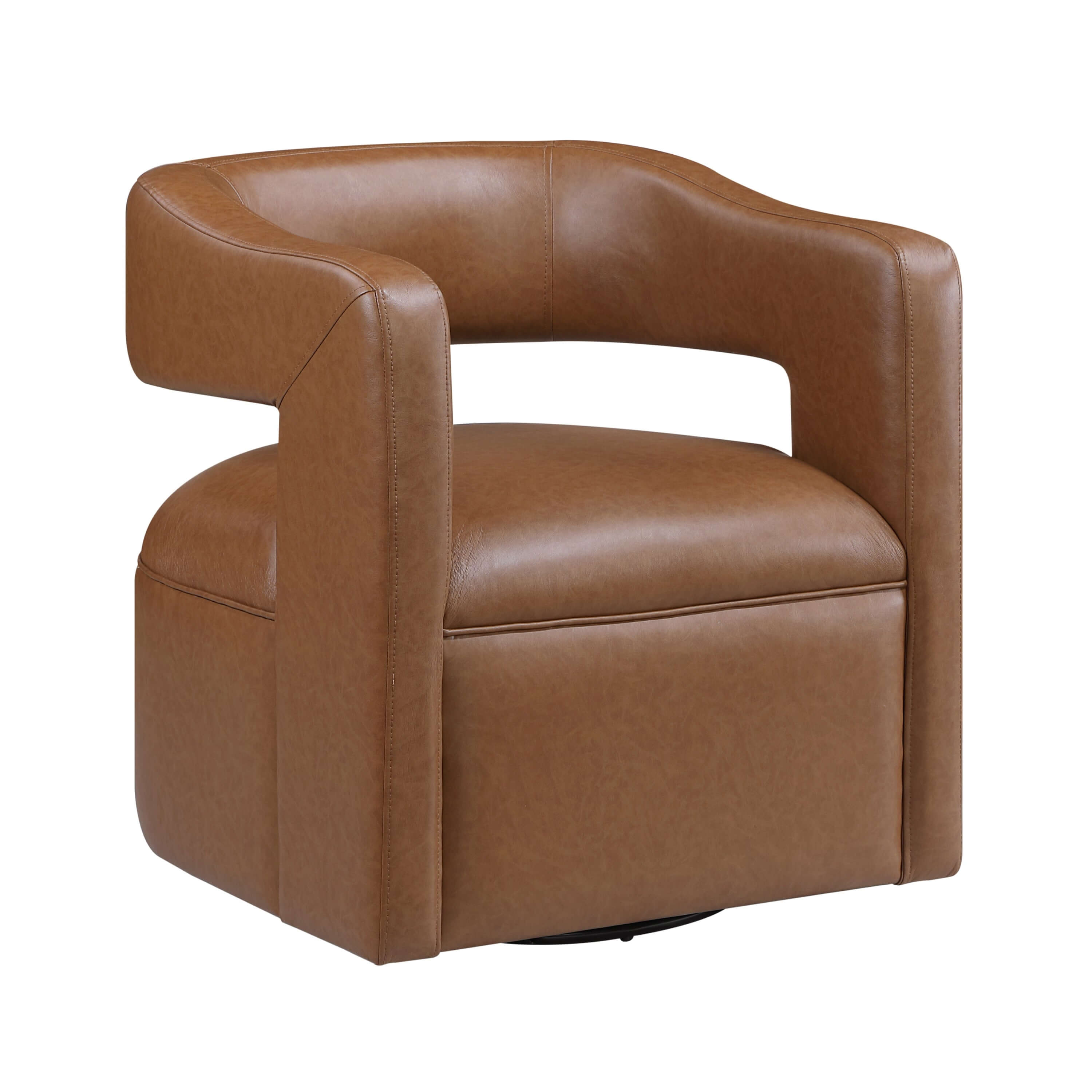 MCM Accent Faux Leather Swivel Chair (2 Colors)