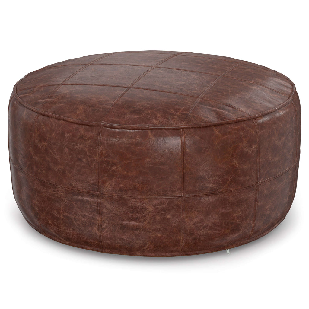 Connor Brown Buffalo Leather Disc Ottoman 34W