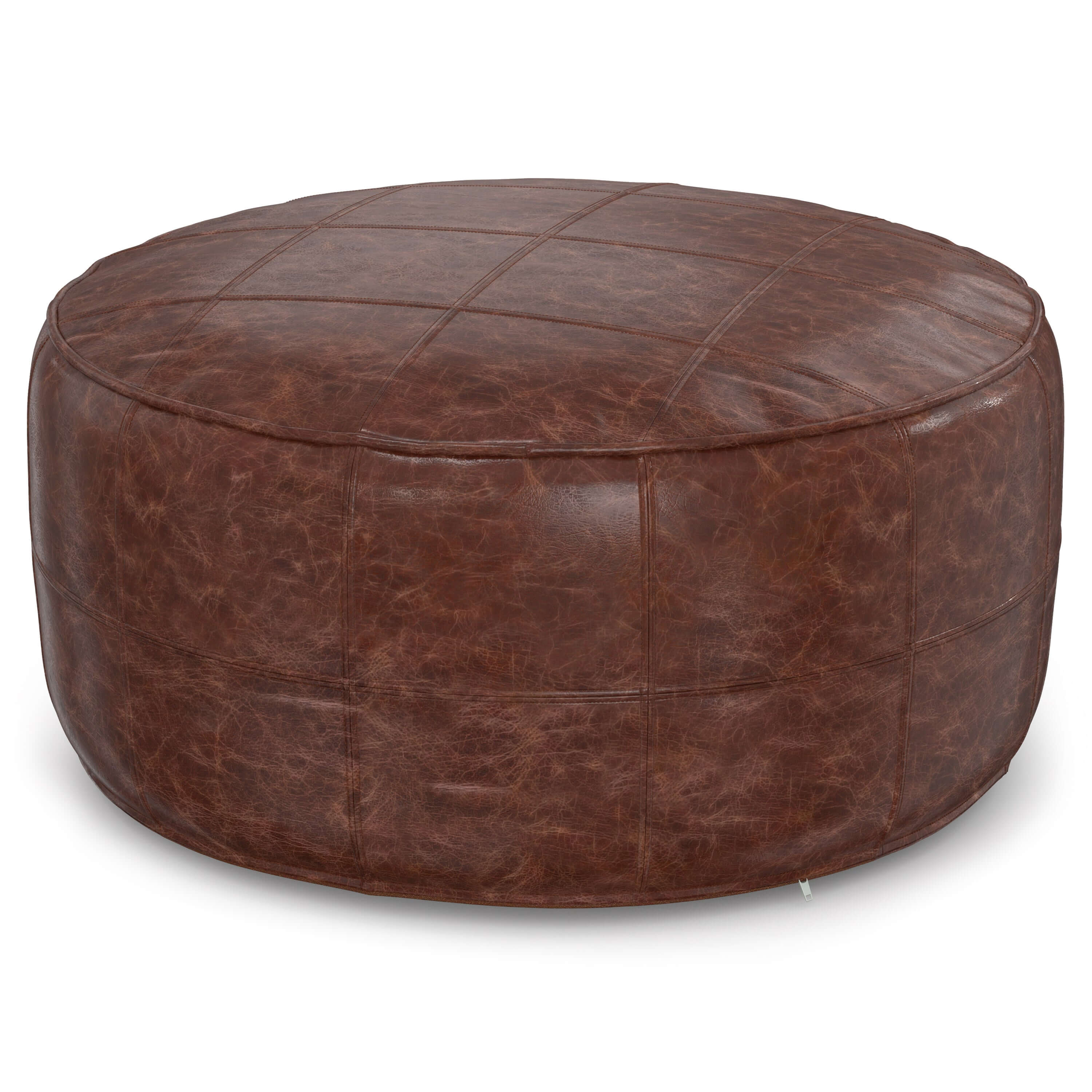 Connor Brown Buffalo Leather Disc Ottoman 34W