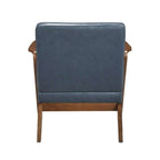 Brown Faux Leather MCM Hard Wood Frame Armchair (2 Color Options)