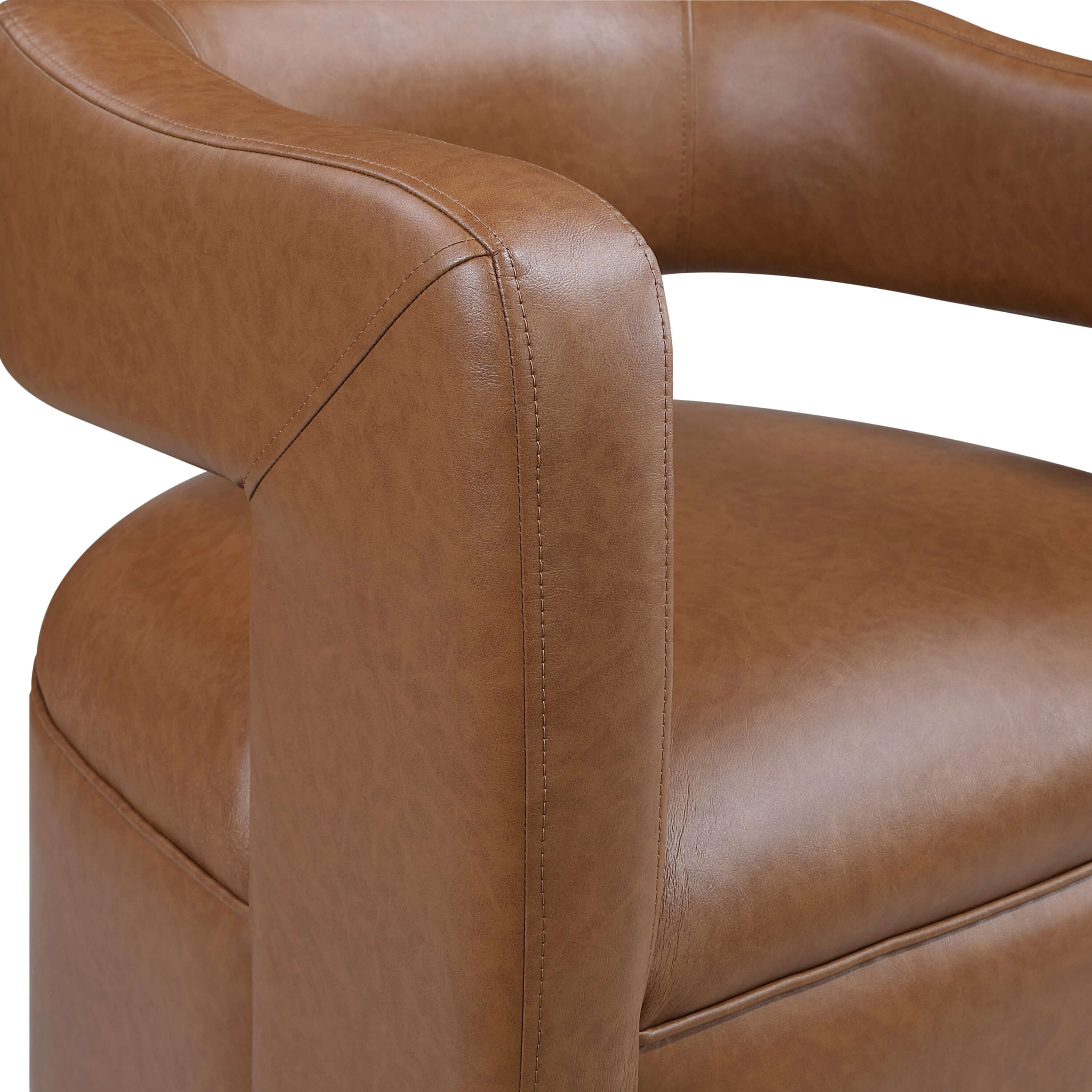 MCM Accent Faux Leather Swivel Chair (2 Colors)