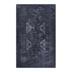 Black and Gray Washable Rectangular Area Rug (Various Sizes)