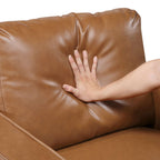 MCM Brown Faux Leather Upholstered Armchair