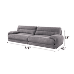 Cadenza Contemporary Gray Corduroy Sofa