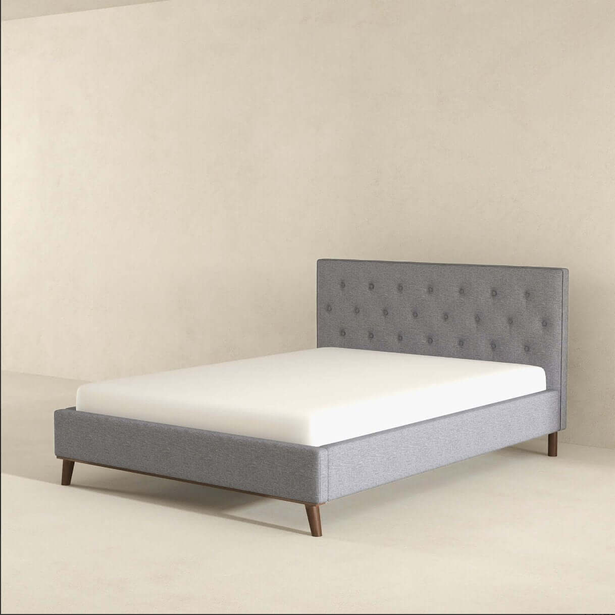 Graceville Tufted Fabric Upholstered Platform Bed Frame (4 Colors)