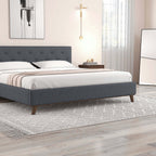 Graceville Tufted Fabric Upholstered Platform Bed Frame (4 Colors)