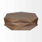 Hexagonal Solid Wood Coffee Table With Storage 48