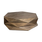 Hexagonal Solid Wood Coffee Table With Storage 48