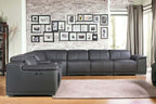Italian Leather Power-Reclining Corner Sectional Sofa (Various Size and Colors)