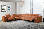 Italian Leather Power-Reclining Corner Sectional Sofa (Various Size and Colors)