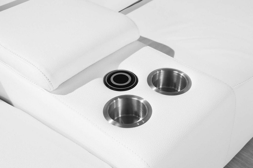 Italian Leather Power-Reclining Corner Sectional Sofa (Various Size and Colors)