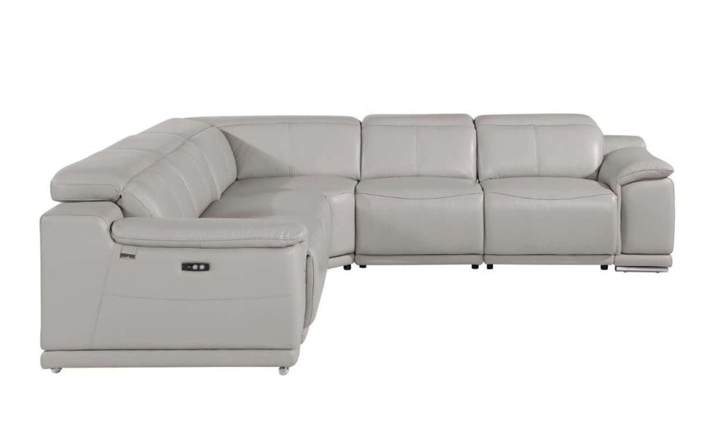 Italian Leather Power-Reclining Corner Sectional Sofa (Various Size and Colors)