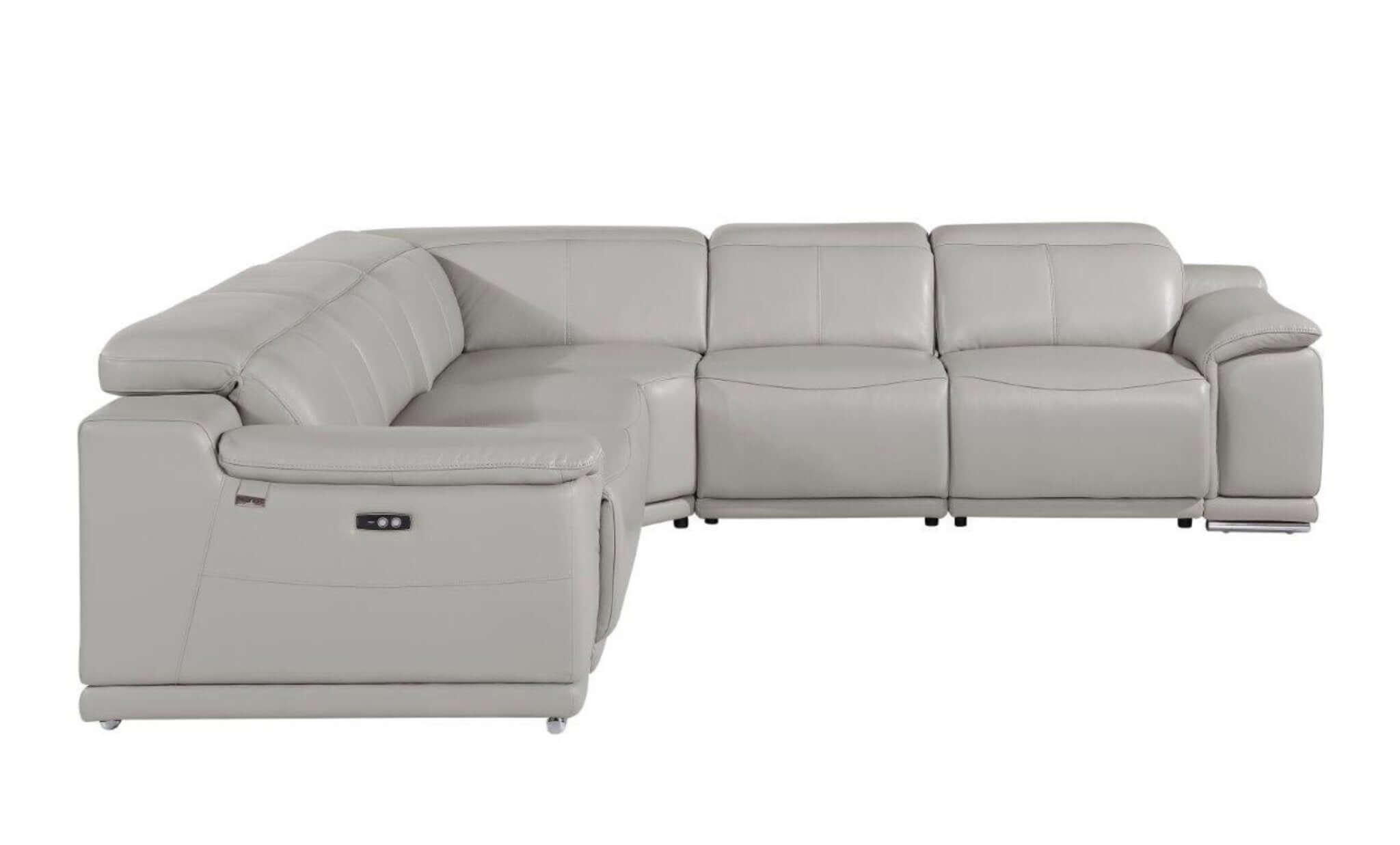 Italian Leather Power-Reclining Corner Sectional Sofa (Various Size and Colors)